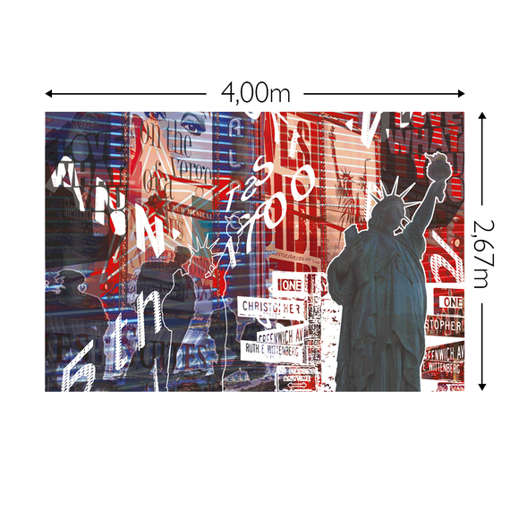 Wandbild Schnappschuss 130 gr. Mattvlies Maß: 4,00m breit x 2,67m hoch