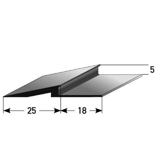 INKU Rampenanstoßprofil 5 mm Aluminium eloxiert, gebohrt
