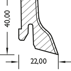 INKU Sesselleiste foliert (FO) Profil #550 mit Nut für Clip FO8860